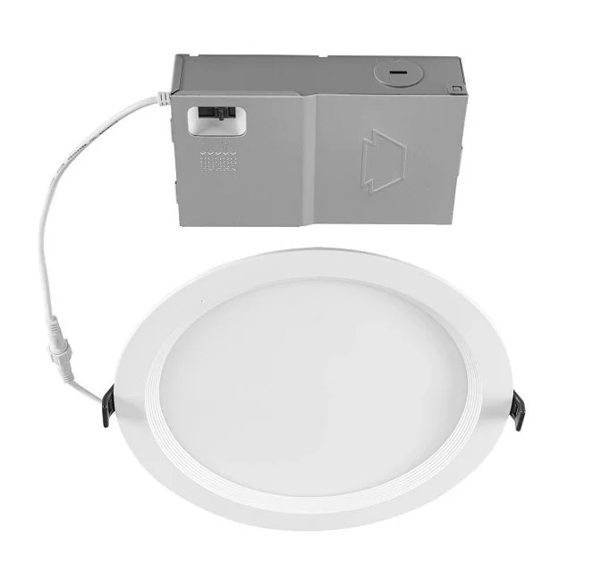 8in Circular LED Baffled Wafer Downlight feat. Color Select, 23W, 2700 / 3000 / 3500 / 4000 / 5000K, 90CRI, 120V Input