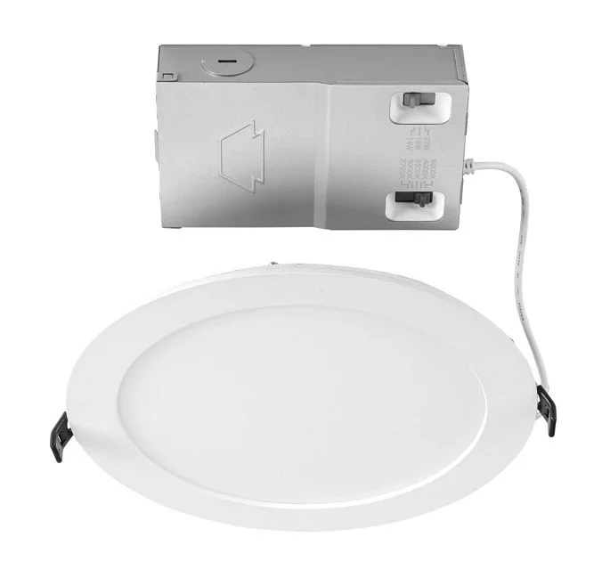8in Circular LED Slim Wafer Downlight feat. Power and Color Select, 23 / 18 / 14W, 2700 / 3000 / 3500 / 4000 / 5000K, 90