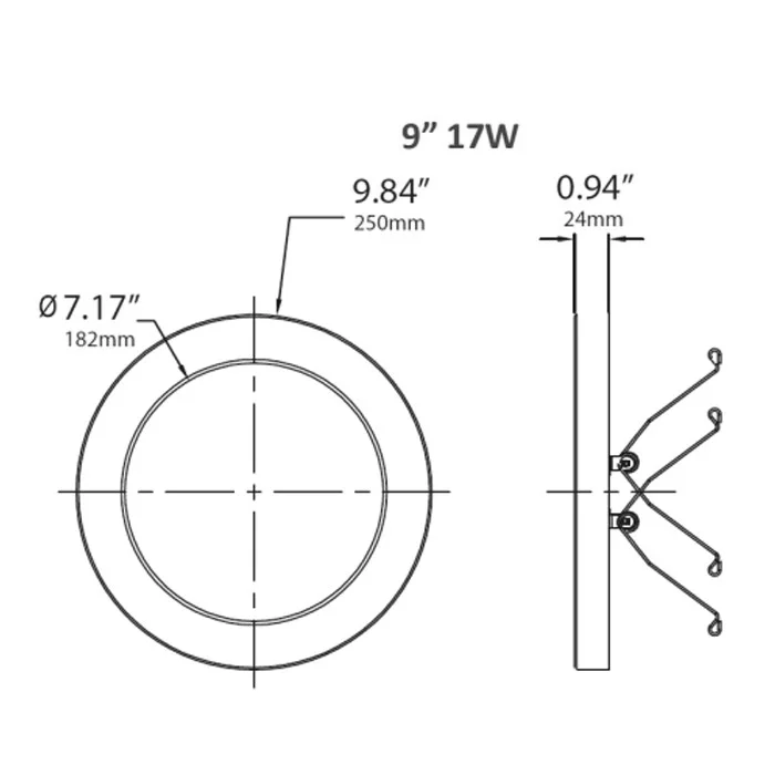 9-Inch Round 17 W LED Panel Downlight - CCT Adjustable - view 2