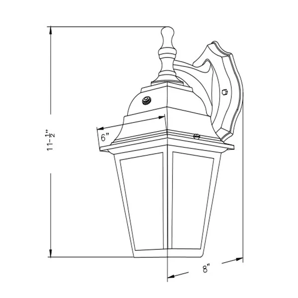 9 W A19 Outdoor Wall Lantern, E26 Base - view 2