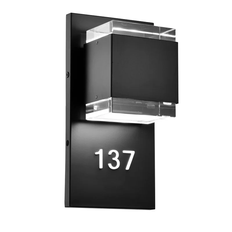 9 W LED Hotel Room Number Lighting Sconce with Braille, Black Finish