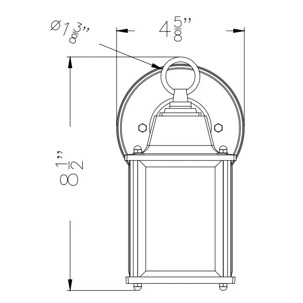 9 W Outdoor Wall Mount Lantern, E26 Base - view 2