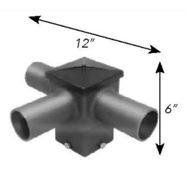 90° Square Horizontal Tenon, Triple - view 2