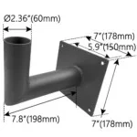 90° Wall Mount Bracket, 2-3/8″ O.D. Tenon, Bronze - view 2