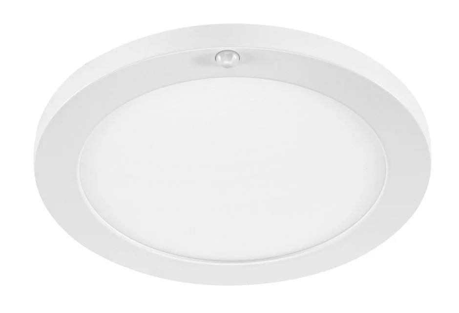 9" Round LED Closet Rated Surface Mount Downlight with Integrated PIR Sensor | Power Select 14 / 12W | Color Select 2700