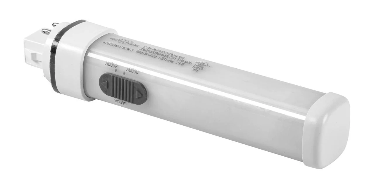 9W 4-pin Compact LED Lamp, Horizontal Orientation, Ballast Compatible, G24q Base, 3000 / 3500 / 4000...