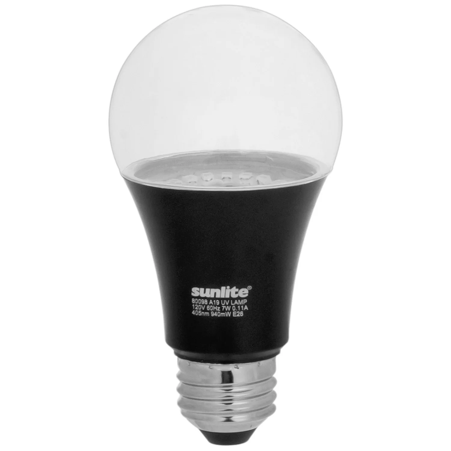 A19 LED Black Light Bulb, 7 W, Medium Base, Blacklight Blue, 3 Pack