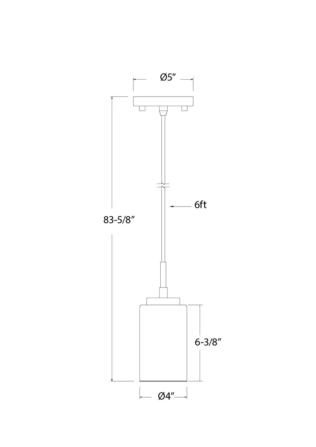 A19 LED Round Shade Pendant Light, 120V, 9W, 3000K, 80 CRI, 800 lumens, E26 A19 LED Lamp Included, D...