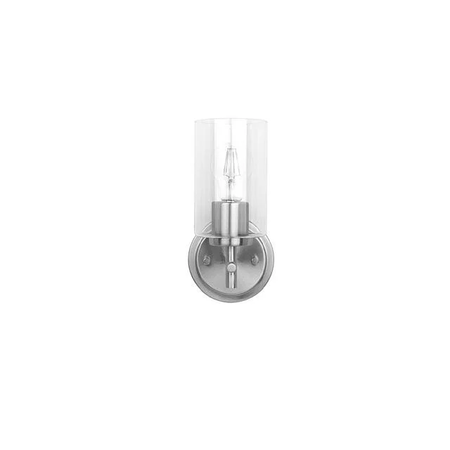Ablo 1-Light Bath Vanity, Clear Glass, Medium Base, 60W, 120V, Brushed Nickel|Black|Aged Brass - view 2