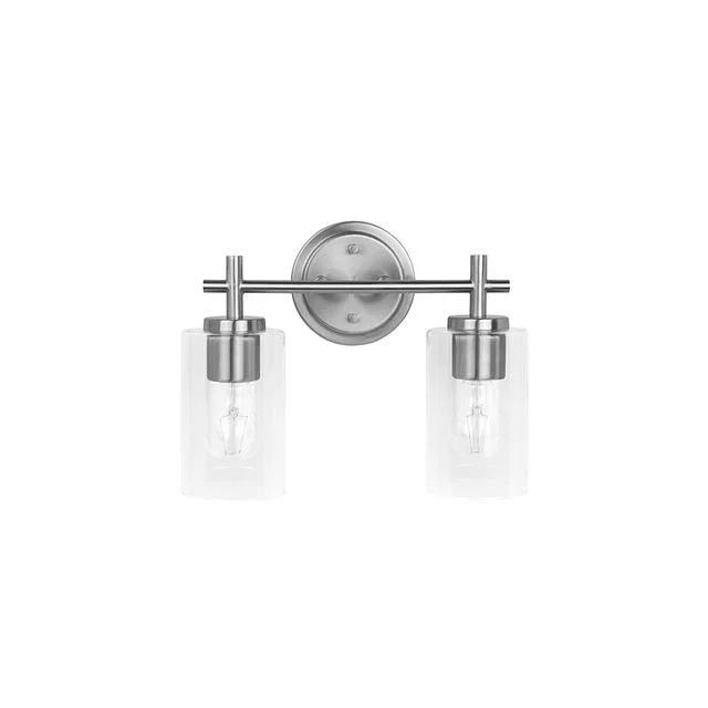 Ablo 2-Light Bath Vanity, 2-Light, Clear Glass, Brushed Nickel|Black|Aged Brass, 120V - view 2