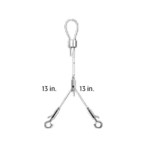Adj. 20Ft. 1/16" Single Suspension Cable with Y Hook Ends - view 2
