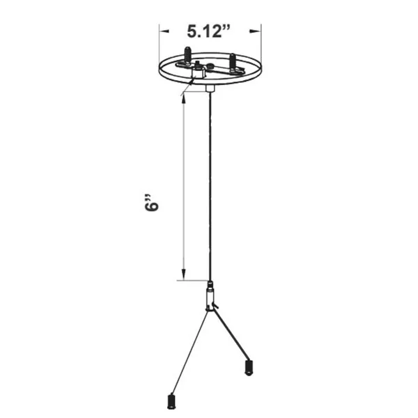 Adjustable 6ft Single Canopy Set, Double Keyhole End Connectors, Power Side with White Cord - view 2