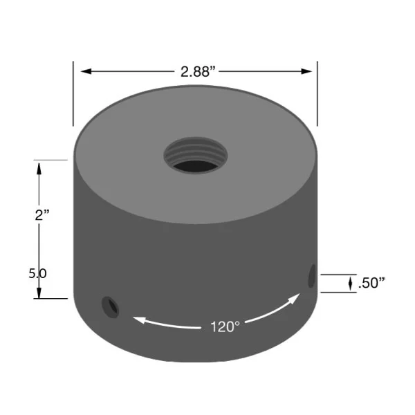 Adjustable Knuckle with 2-3/8" Vertical Tenon Adapter, VFC, VFS, VFM