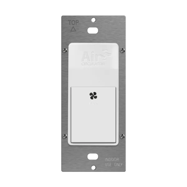 Air Circulator Timer Wall Switch, 5-60 Minute Timer, Manual On/Auto Off, Interchangeable Face Cover