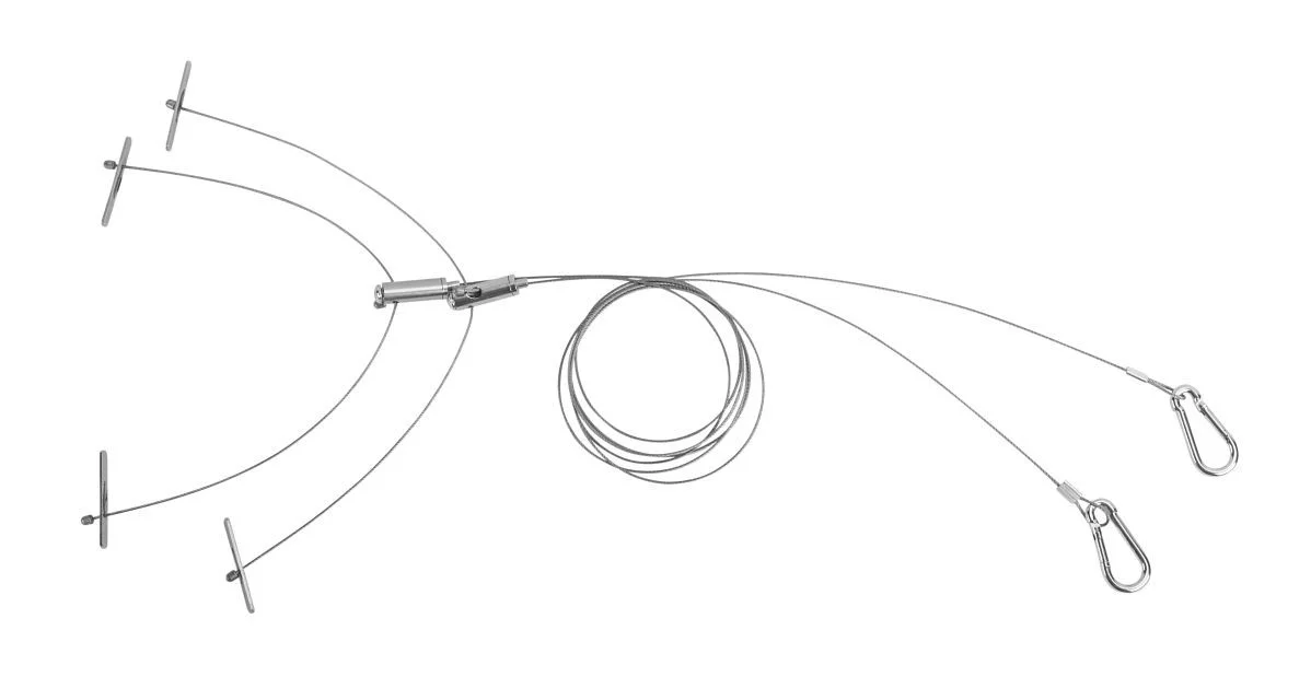 Aircraft Cable Hanging Kit for LED Highbay fixtures. Option 1B. Fits all 2FB Highbay fixtures. Includes Two sets of cab