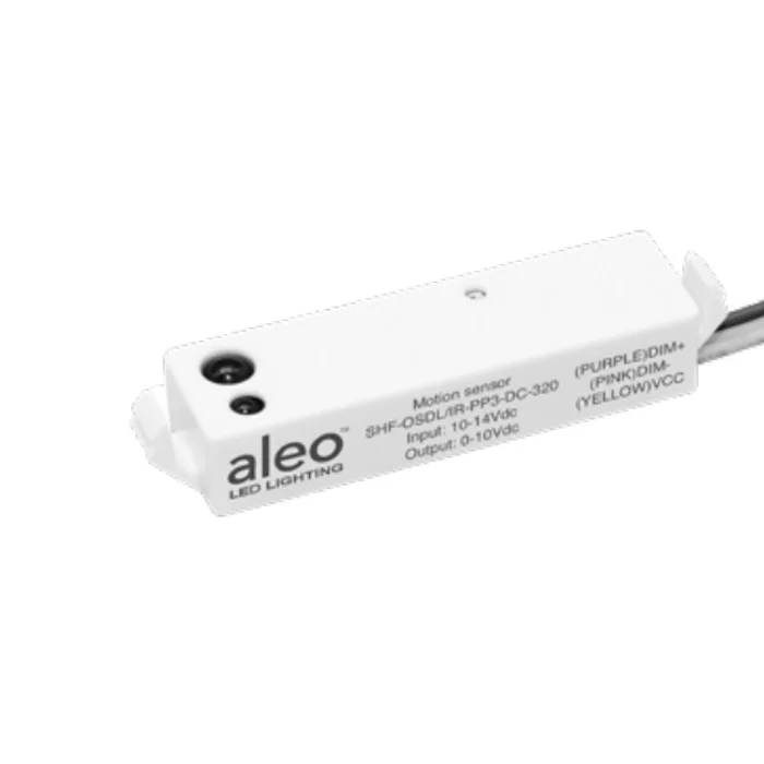 Aleo SHF-OSDL/IR-PP3-DC-320, Multi-level High Frequency Occupancy Sensor, Photocell, Snap-in, Quick Connector, IR Rem...
