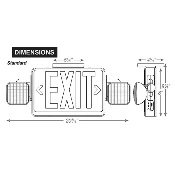 All LED Exit & Emergency Combo, 2 Faces - view 2