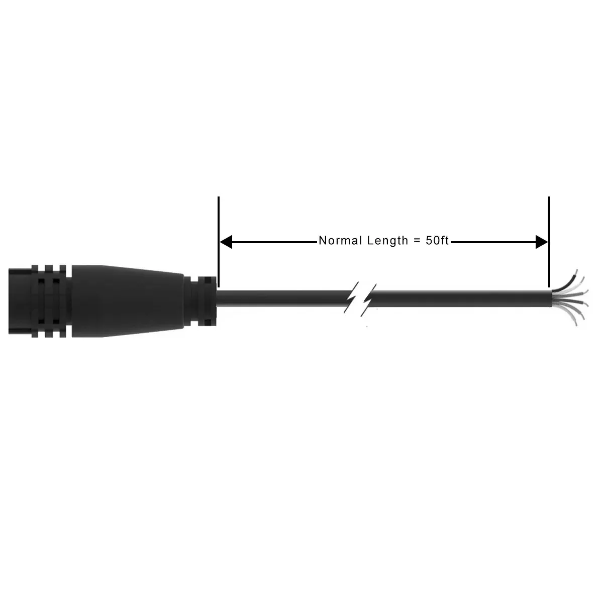American Lighting Senik Graze Lit Static White 0-10V Power and Signal Lead, 50', Black+Yellow, IP66, Bare Wire End