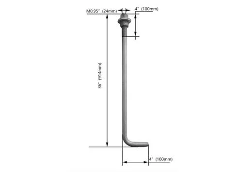 Anchor Bolt Kit, Square Steel Pole, 30FT, Includes 4 Anchor Bolts and Positioning Plate - view 2