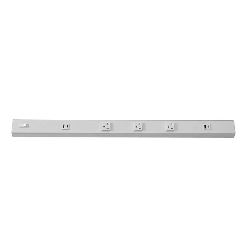 Angled 3-Receptacle Power Strip, 30 Inch, 2 USB Ports, 20A - view 4