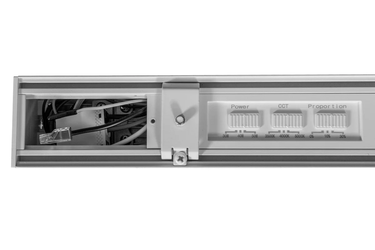 Architectural 4' LED Strip, Direct/Indirect Light, CCT and Power Selectable, Emergency Battery Backu...