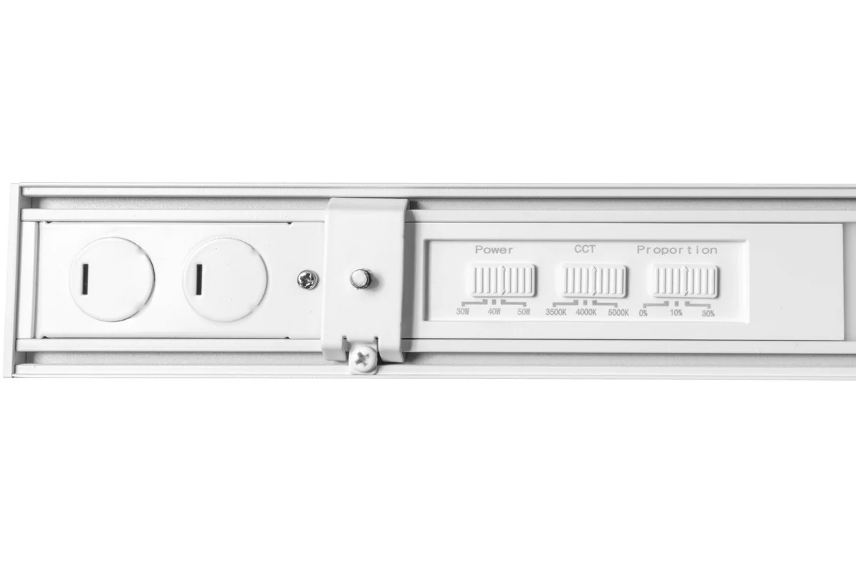 Architectural 4' LED Strip, Direct/Indirect Light, CCT and Power Selectable, 50W, 6100 Lumens, Dimma...