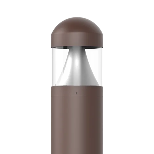 Architectural Bollard, Round, Dome-top, Cone Style, CCT and Wattage Selector