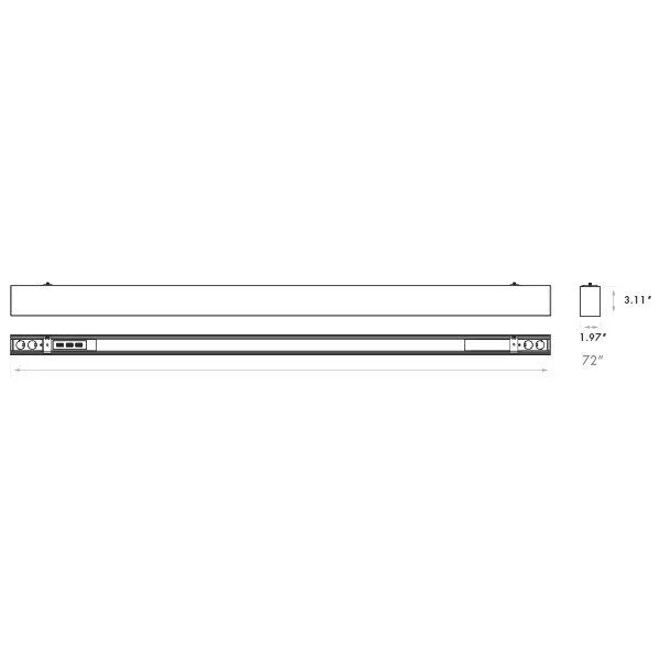 48" Architectural Linkable Linear LED, 3 CCT Selectable, 3 Wattage Selectable, Black Finish, Up/Down Light - view 2