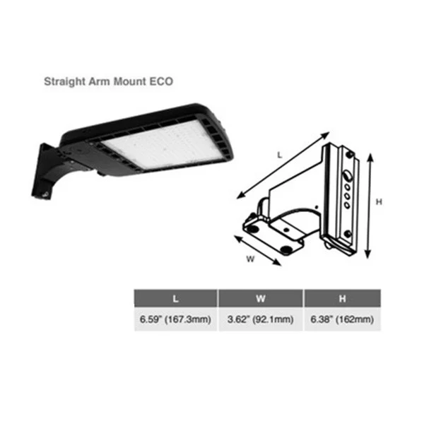 Area Light, Eco Straight Arm Mounting Accessory, Dark Bronze Finish - view 2