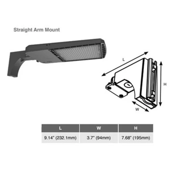 Area Light, Straight Arm Mounting Accessory, Dark Bronze Finish - view 2
