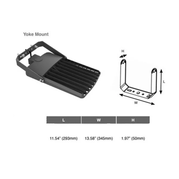 Area Light, Yoke Mount, Large, Dark Bronze Finish, 300W - view 3