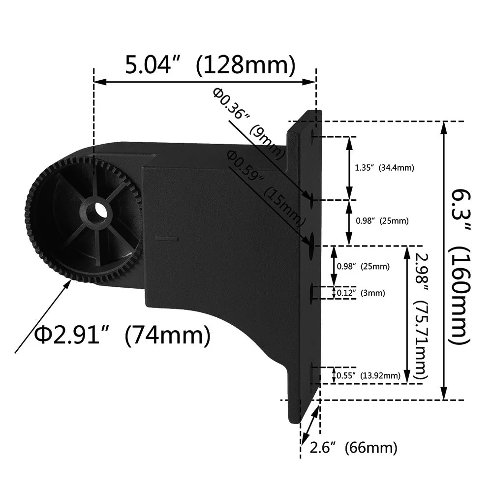 Arm Mount, Mount 4" and 5" Square and Round Poles, Black - view 3