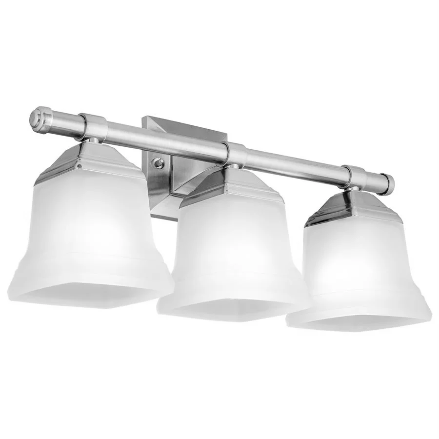 Bath Vanity Fixture, 3-Light, Brushed Nickel, Frosted Glass - view 2