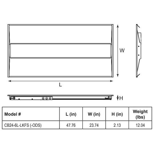 Best Lighting CB24-6L-LKFS, 2x4 Center Basket, Lumen & Kelvin Selectable, 4700-6000lm, 3500K|4000K|5...