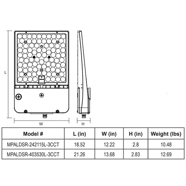 Best Lighting MPALDSR, 24,000/21,000/15,000 Lumens, 3CCT (3000K/4000K/5000K), Field Selectable Distribution - view 2