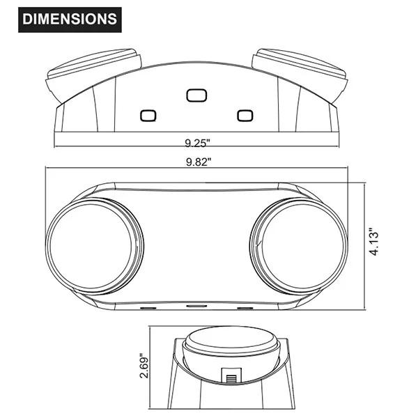 Best Lighting OEMW, LED Emergency Thermoplastic Unit, White Housing, Dual Adjustable Heads, 120-277V - view 2