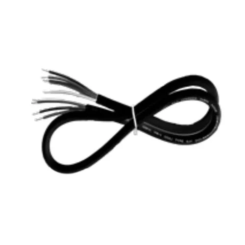Black 12Ft. Cord, SJTW 18 AWG 6-Conduct (WH/BK/GN/PU/GY + RED for Emergency)