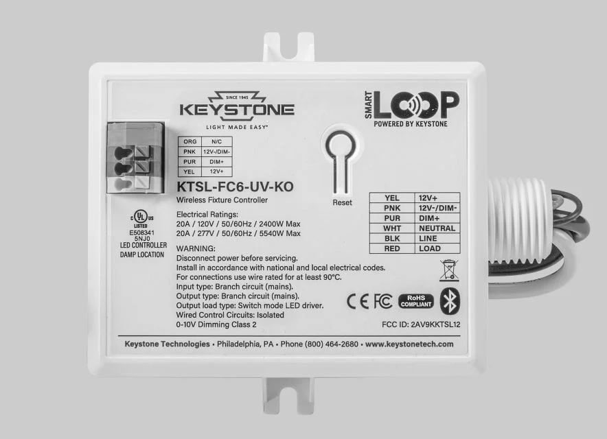 Bluetooth Mesh Wireless Fixture Controller for SmartLoop System. 120-277V. 20A Max Load with 0-10V Dimming - view 2