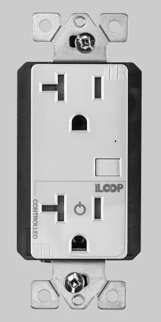 Bluetooth Mesh Wireless Receptacle for SmartLoop System | Plug Load Controller | 120V | Single Gang Wall Box Size