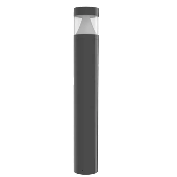 Bollard 42in Round Flat Top Louver Clear Lens Adj. 12-22W 30/40/50K, Bronze