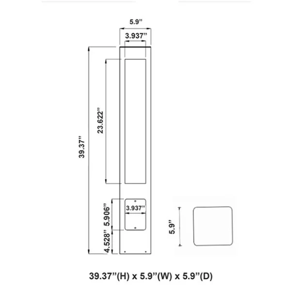 Bollard Light, 10W/18W/25W, 35K/40K/50K, Black - view 2