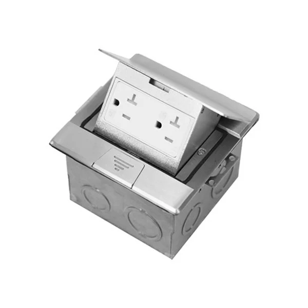 Brass Square Pop-up Floor Box Assembly