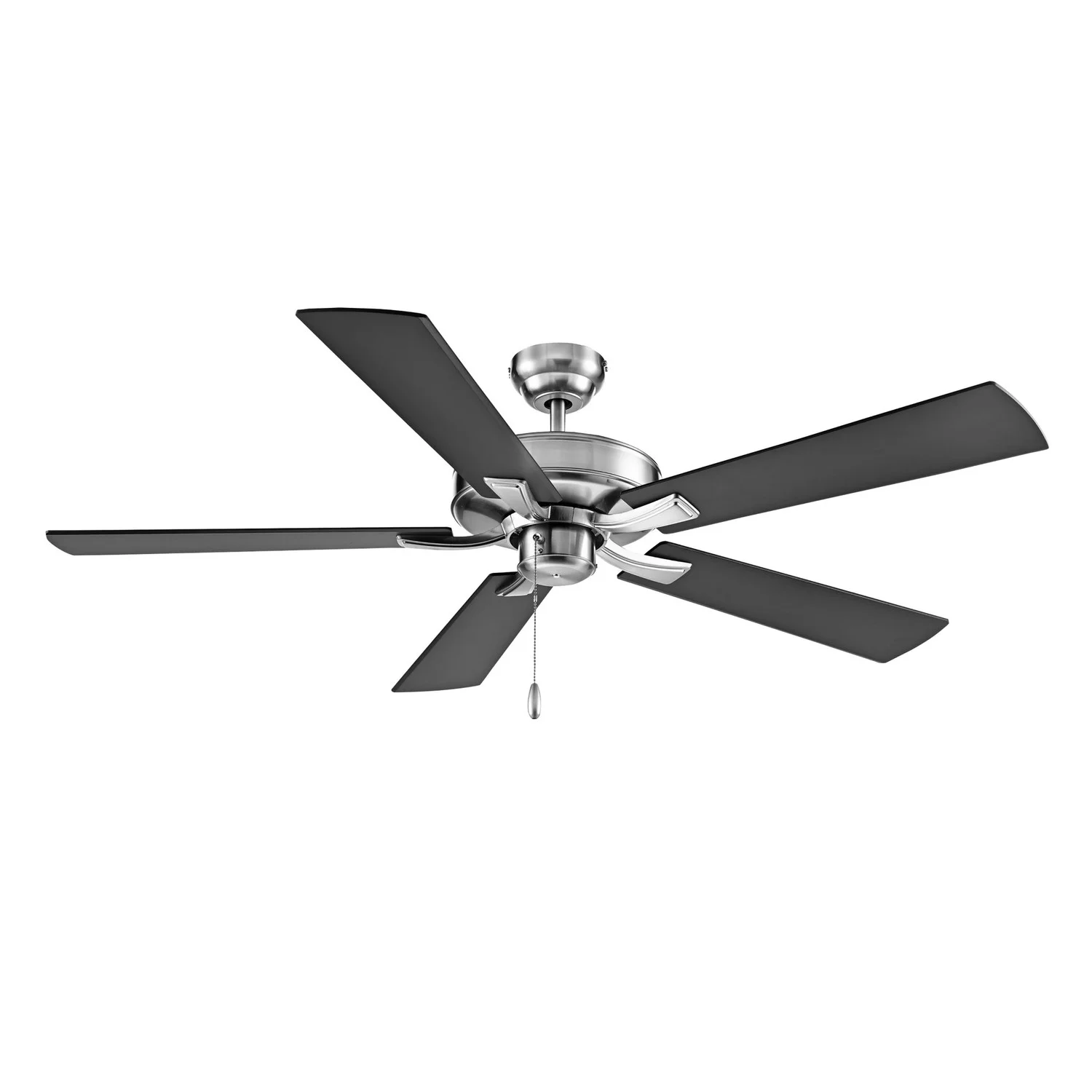 Brisden 52" 5-Blade Ceiling Fan, Brushed Nickel, Brushed Nickel and Matte Black Reversible Blades, P...
