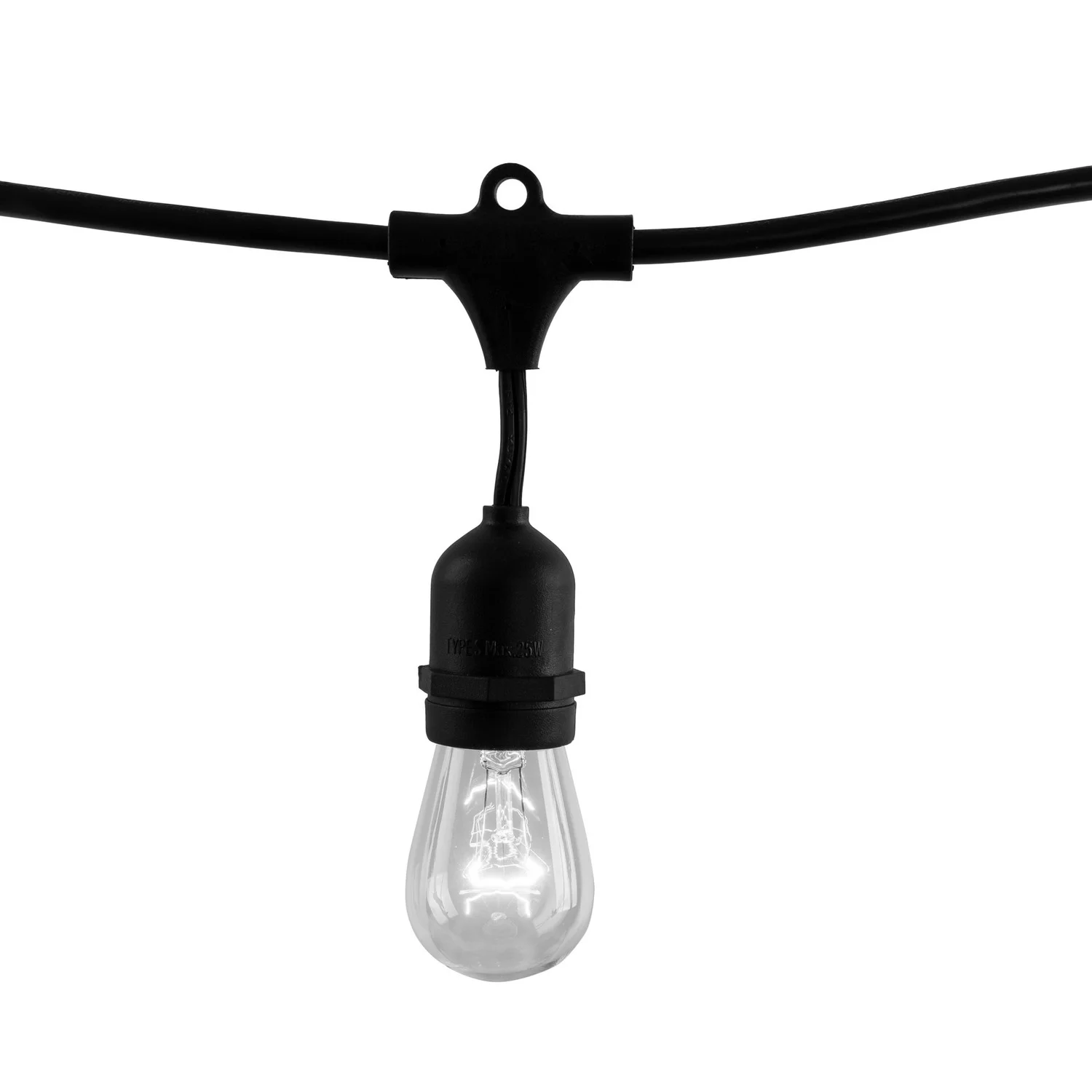 Bulbrite 14 Ft, 10-Socket Decorative Kit With Clear Incandescent String10/E26/Black-S14kt Indoor And Outdoor String L...