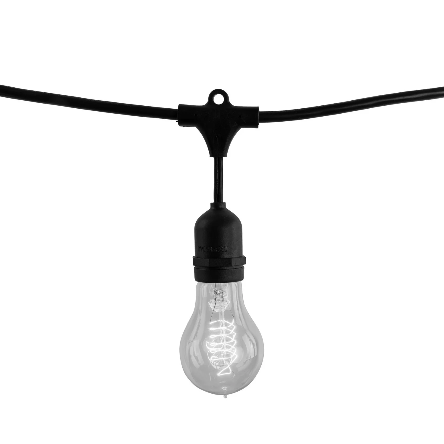 Bulbrite 48-Foot String Light Kit With Nostalgic Loop Filament A19 Incandescent Lamps Included