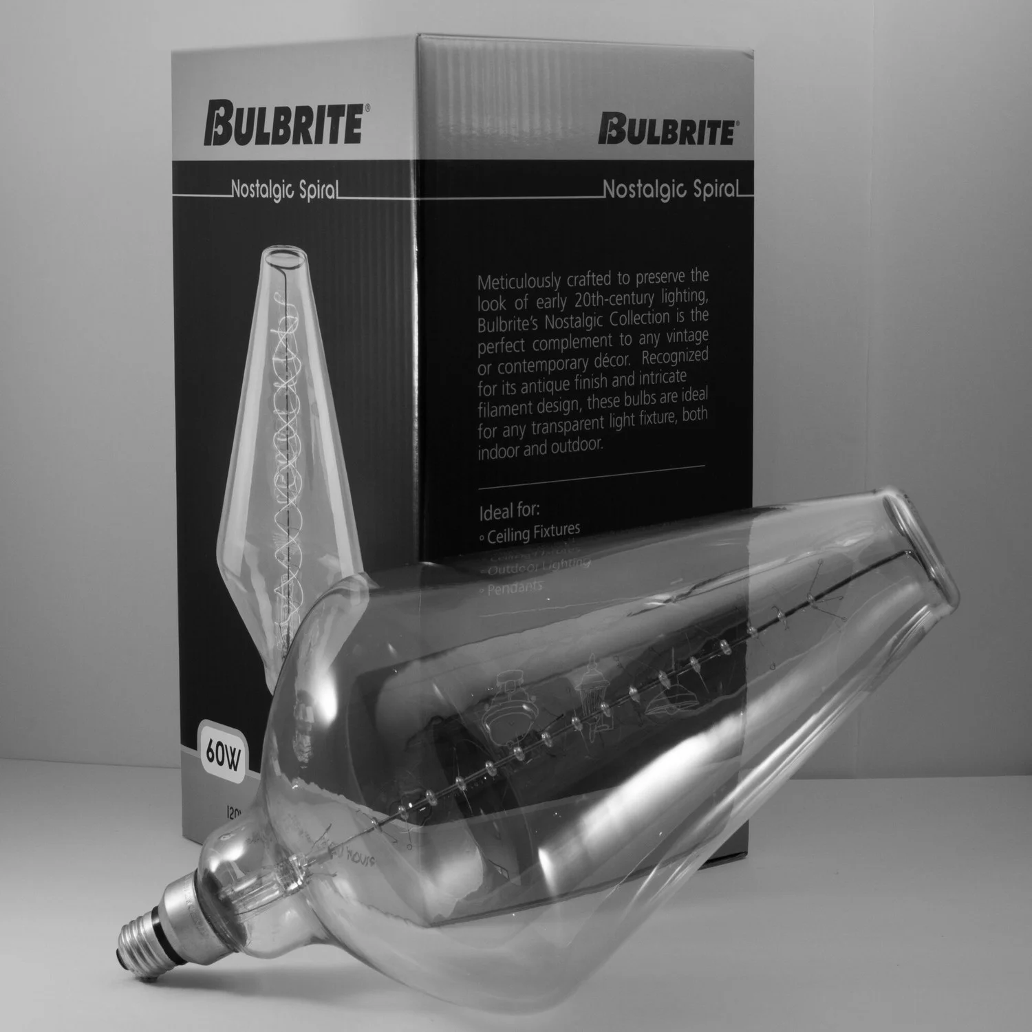 Bulbrite Grand Nostalgic Collection 60 W Dimmable Diamond Shape Oversized Decorative Incandescent Li...