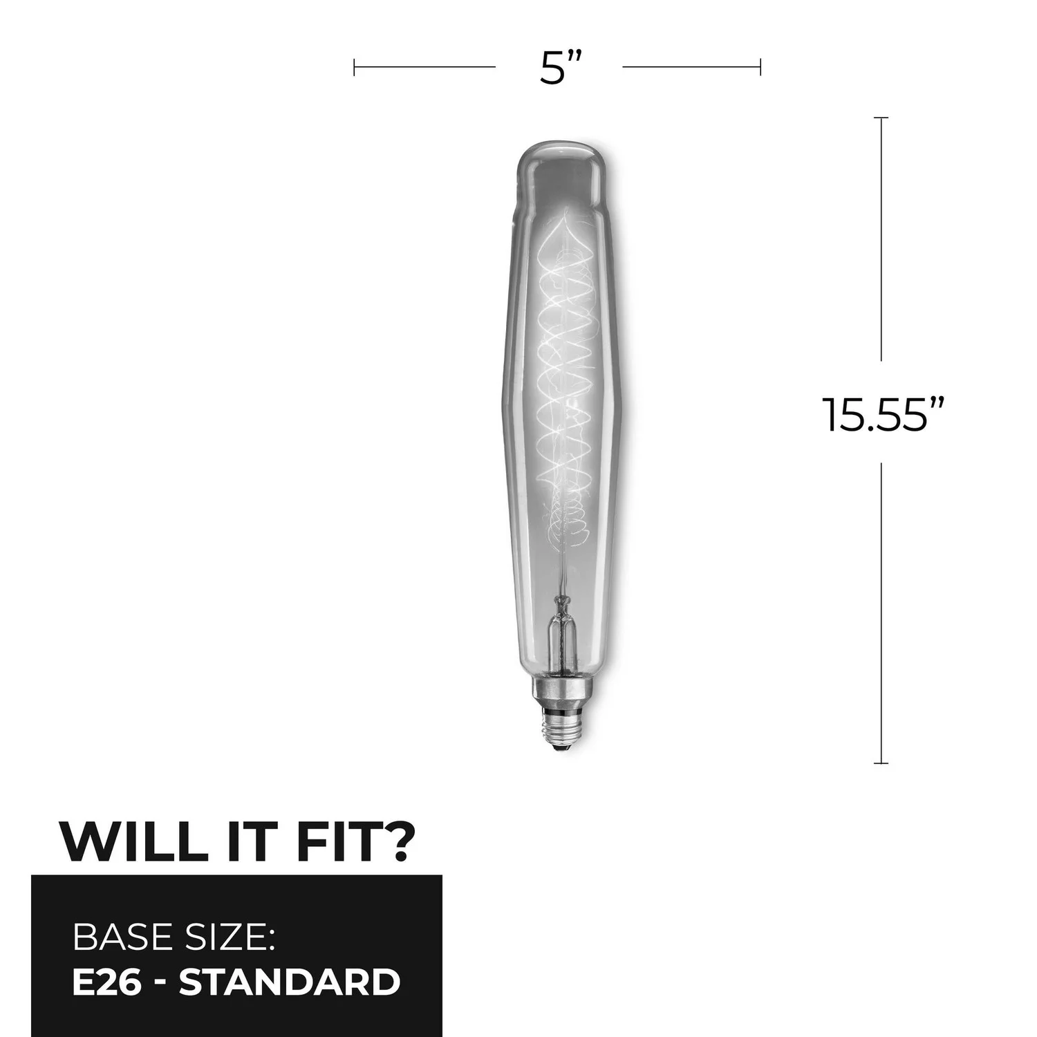 Bulbrite Incandescent 60 W Et25 Nostalgic Spiral Light Bulb With An Antique Finish And Medium Screw ...
