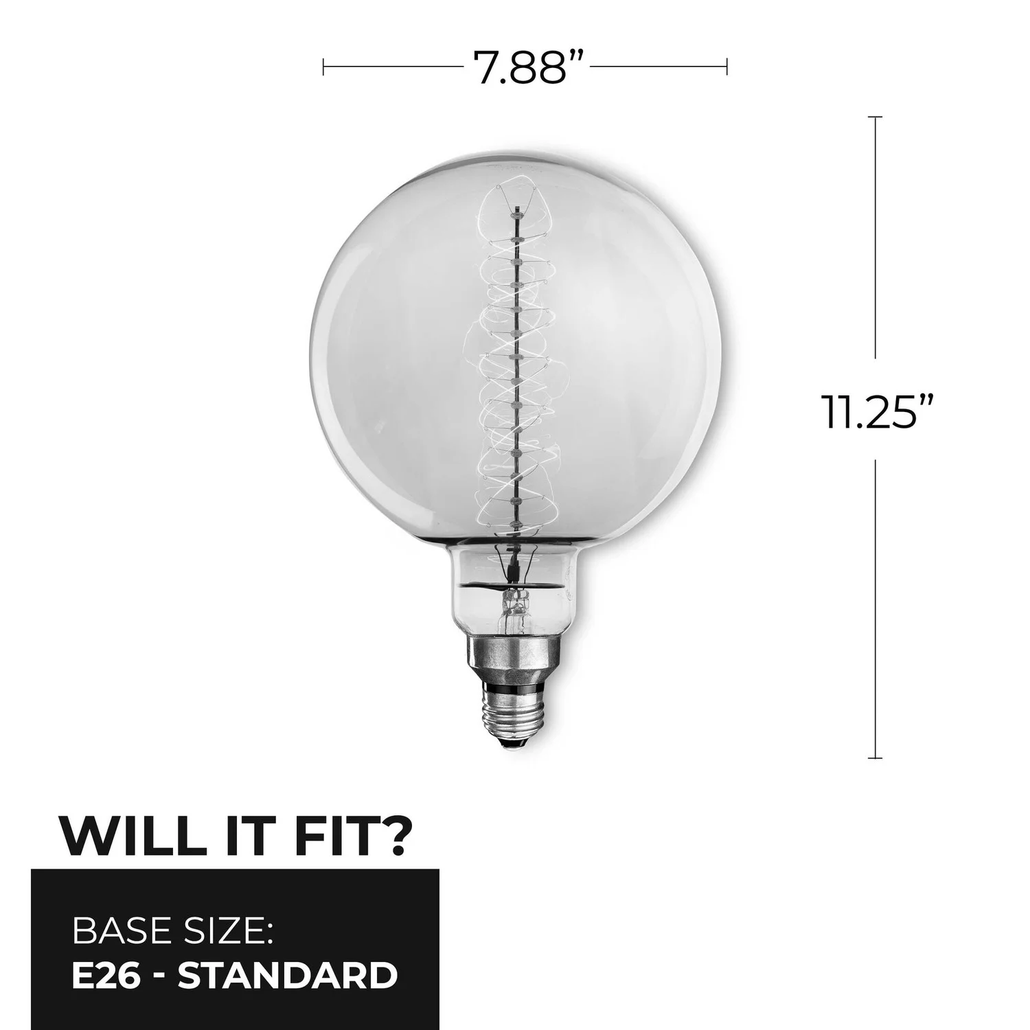 Bulbrite Incandescent 60 W G63 Nostalgic Spiral Light Bulb With An Antique Finish And Medium Screw (...