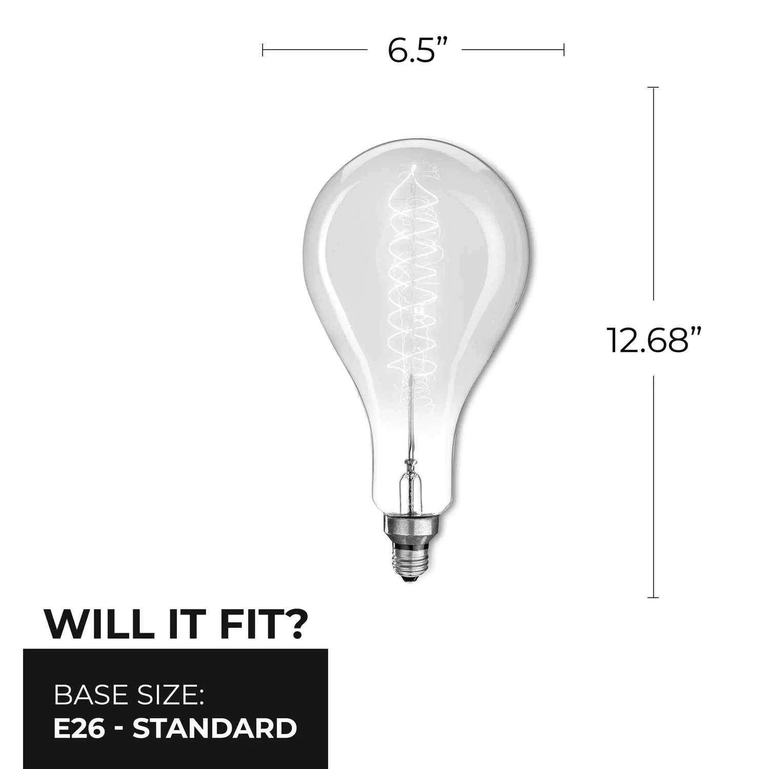 Bulbrite Incandescent 60 W Ps56 Nostalgic Spiral Light Bulb With An Antique Finish And Medium Screw ...