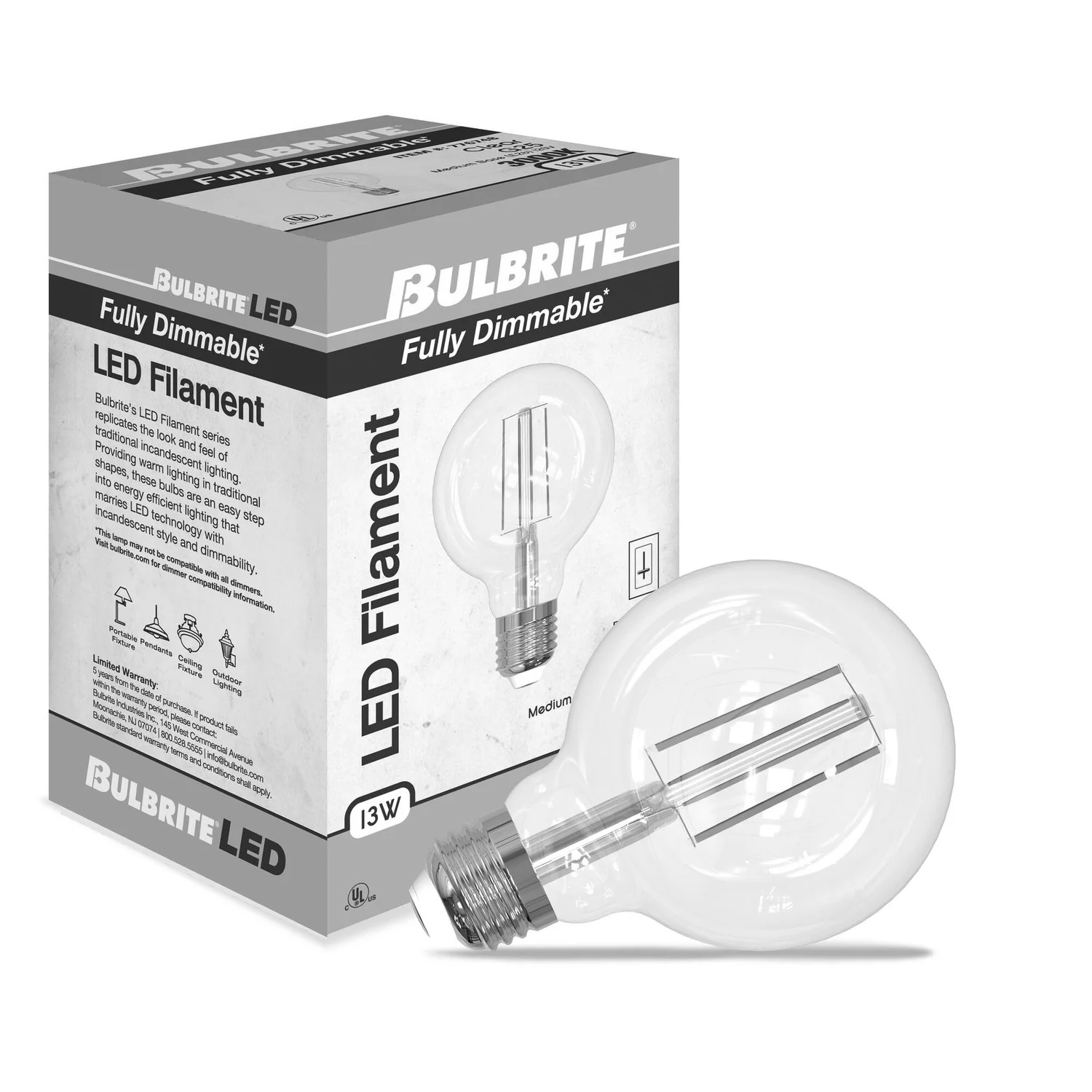 Bulbrite LED 13 W G25 Light Bulb With A Clear Finish And Medium Screw (E26) Base - view 2